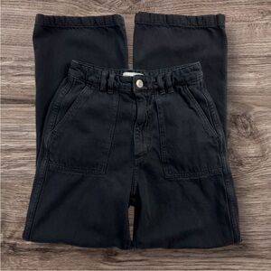 ZARA wide leg black cargo pants
